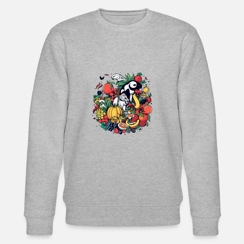 Früchte und Tiere - Stanley/Stella Unisex Bio-Sweatshirt CHANGER  - Grau meliert