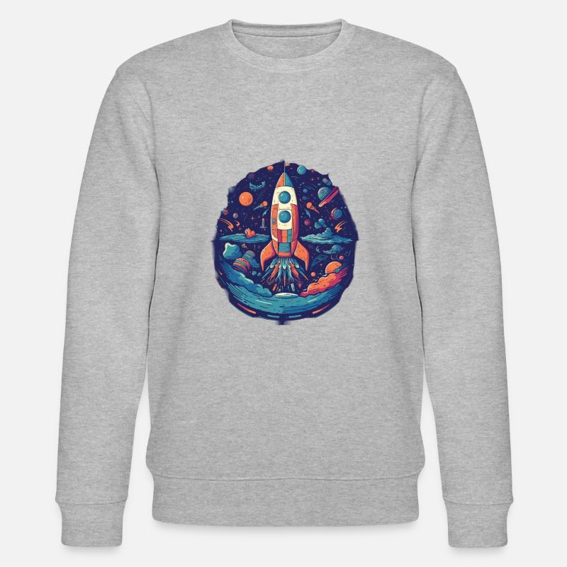 Whimsy Rocket: Aventure galactique! - Sweat bio CHANGER Stanley/Stella Unisexe - gris chiné