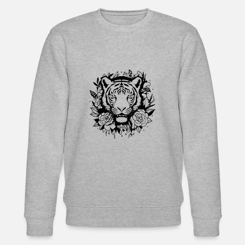 Tiger Raubkatze - Stanley/Stella Unisex Bio-Sweatshirt CHANGER  - Grau meliert