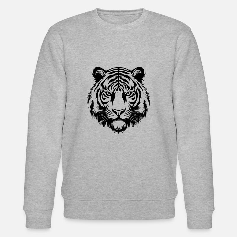 Tiger Raubkatze - Stanley/Stella Unisex Bio-Sweatshirt CHANGER  - Grau meliert