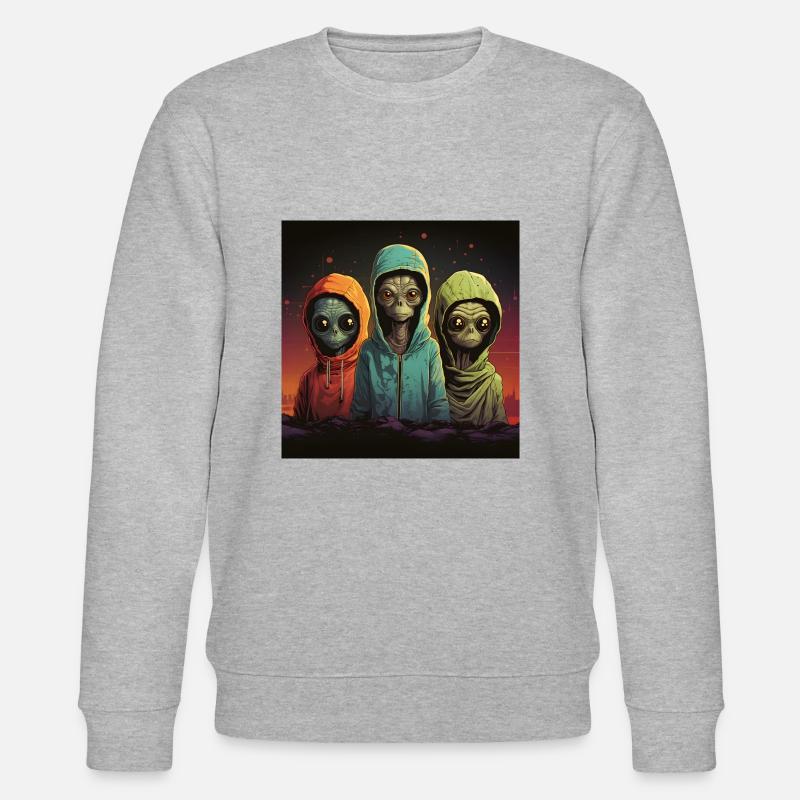 Außerirdische Kapuzenpullover - Stanley/Stella Unisex Bio-Sweatshirt CHANGER  - Grau meliert
