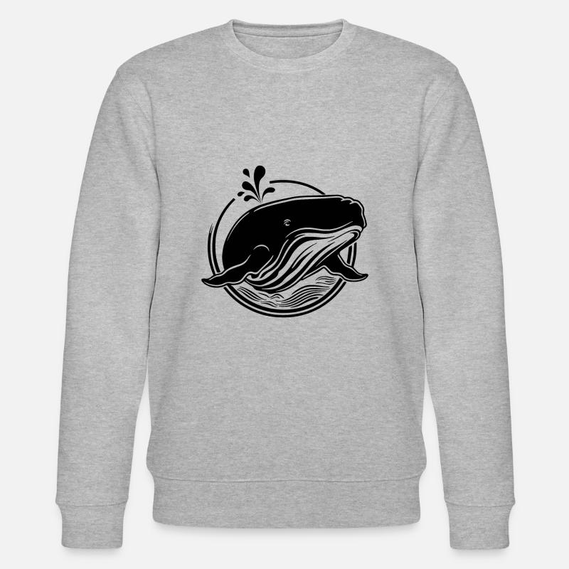 Baleine Poisson de mer - Sweat bio CHANGER Stanley/Stella Unisexe - gris chiné
