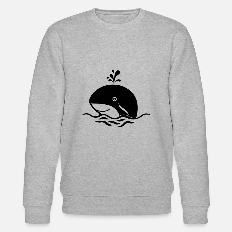 Baleine Poisson de mer - Sweat bio CHANGER Stanley/Stella Unisexe - gris chiné