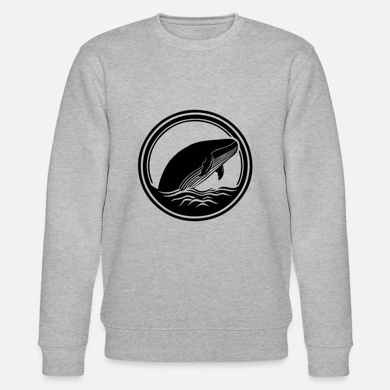 Baleine Poisson de mer - Sweat bio CHANGER Stanley/Stella Unisexe - gris chiné