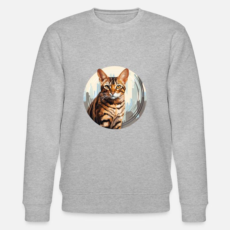 Chat léopard - Sweat bio CHANGER Stanley/Stella Unisexe - gris chiné