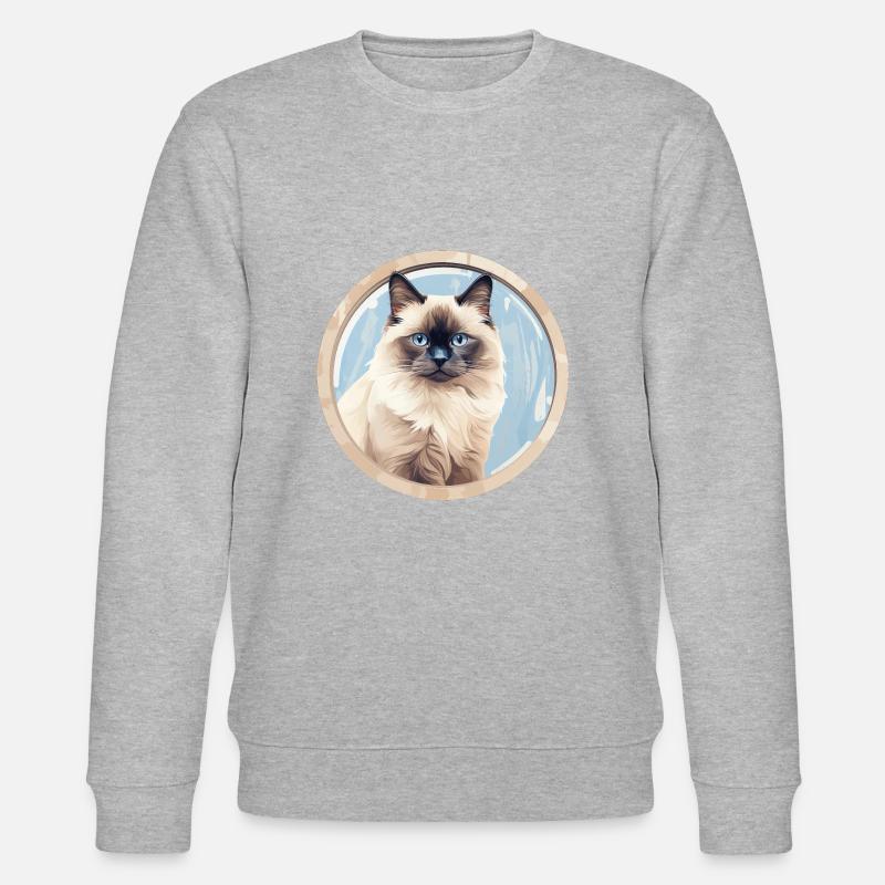 Chat birman - Sweat bio CHANGER Stanley/Stella Unisexe - gris chiné