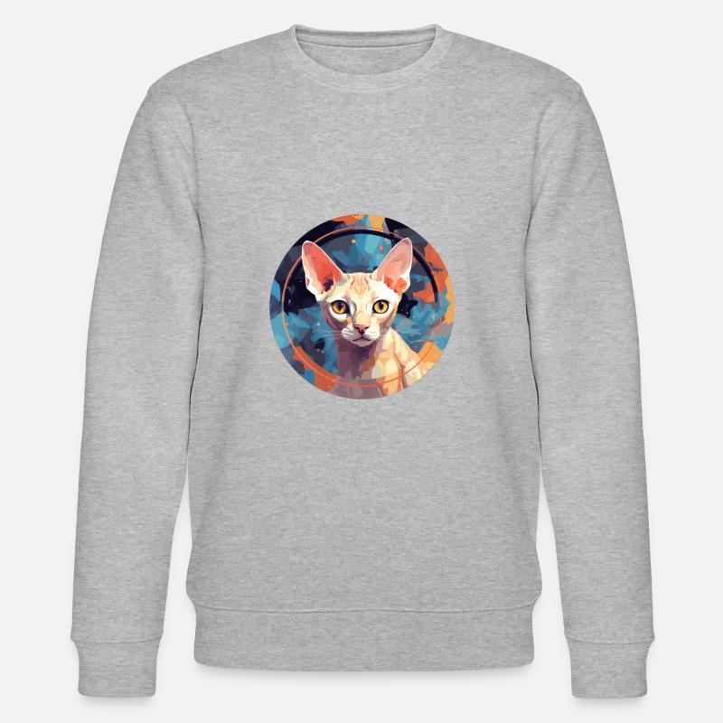 Devon Rex Cat - Stanley/Stella CHANGER Unisex Organic Sweatshirt - heather grey