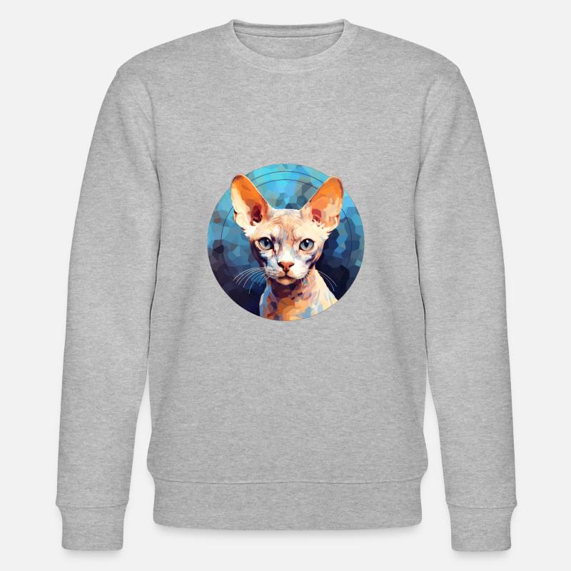 Devon Rex Katze - Stanley/Stella Unisex Bio-Sweatshirt CHANGER  - Grau meliert