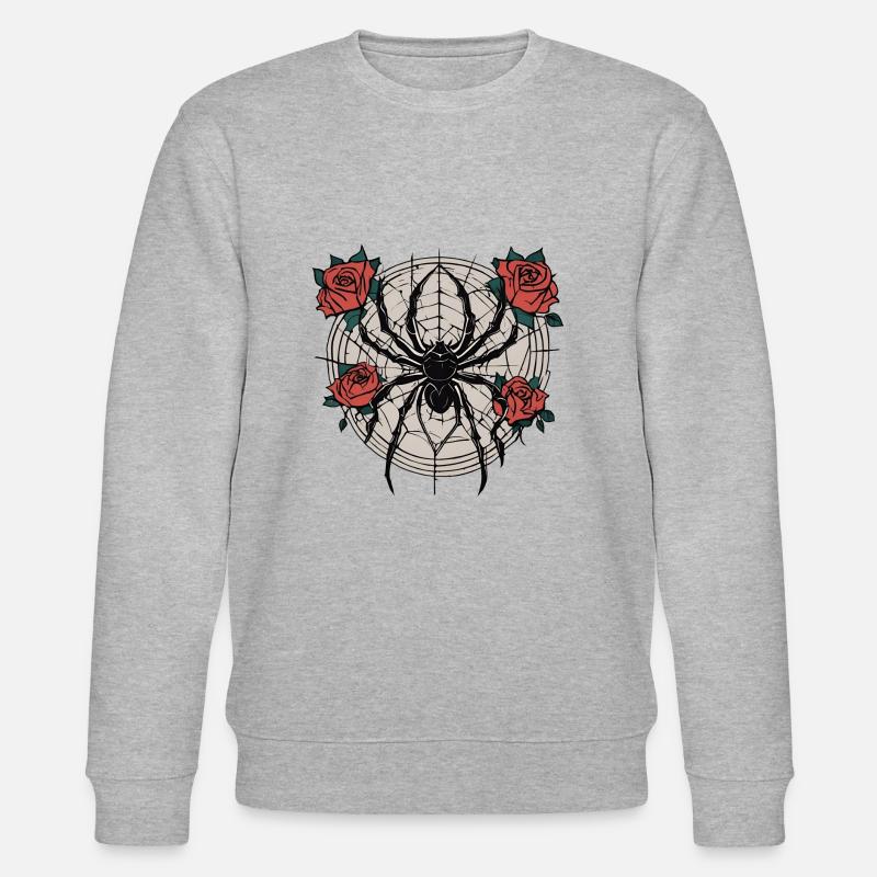 Spider / Web / Pet / Reptile / Eight-legged - Stanley/Stella CHANGER Unisex Organic Sweatshirt - heather grey