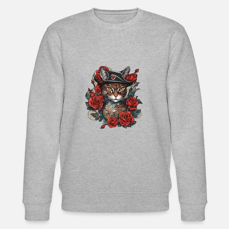 Katze - Stanley/Stella Unisex Bio-Sweatshirt CHANGER  - Grau meliert