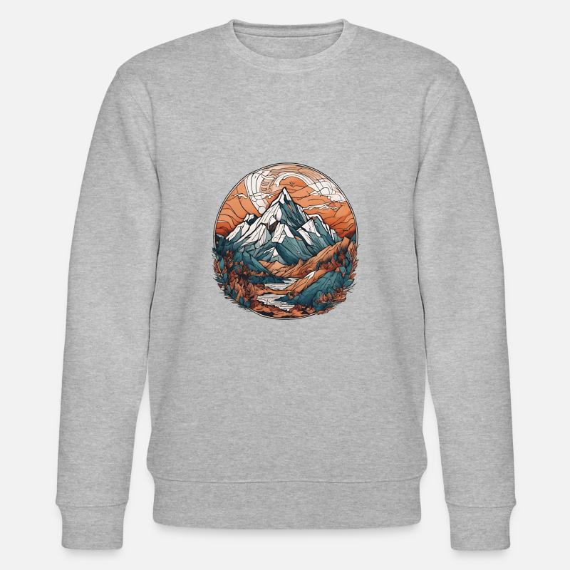 Berg Landschaft - Stanley/Stella Unisex Bio-Sweatshirt CHANGER  - Grau meliert