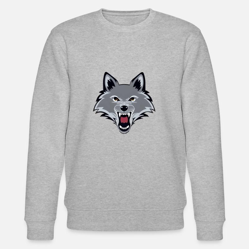 wütender Wolf - Stanley/Stella Unisex Bio-Sweatshirt CHANGER  - Grau meliert
