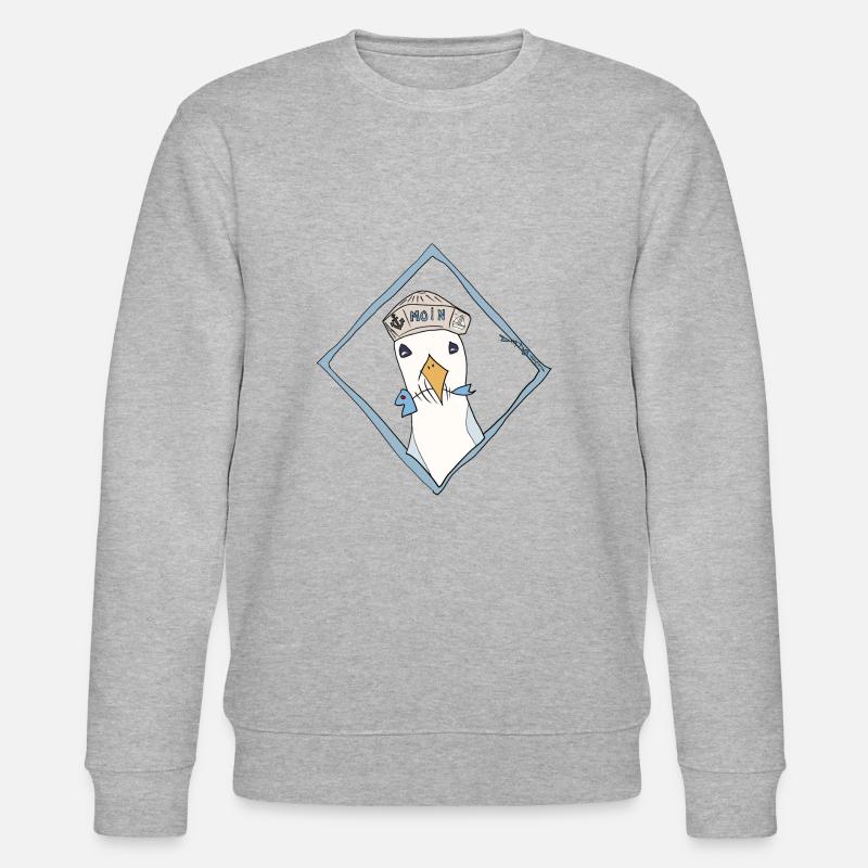 Moin Seemöwe im Diamantrahmen - Stanley/Stella Unisex Bio-Sweatshirt CHANGER - Grau meliert