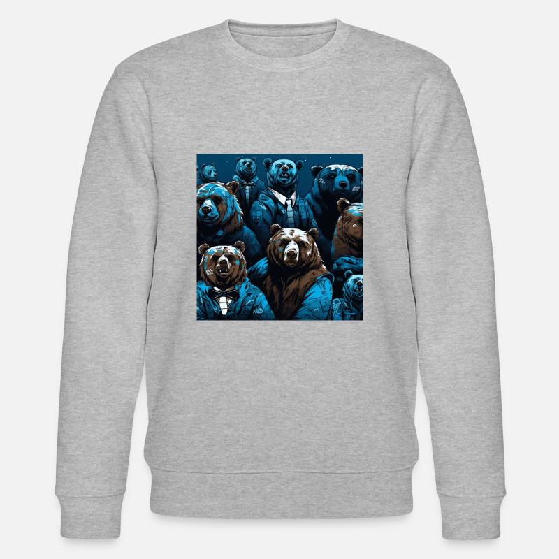 Pattern d'ours style néon fluo - Sweat bio CHANGER Stanley/Stella Unisexe - gris chiné