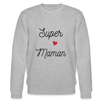 T-shirt Super maman - T-shirt d'amour - Sweat bio CHANGER Stanley/Stella Unisexe - gris chiné - Devant - Nik (191cm) & Marisol (170cm)