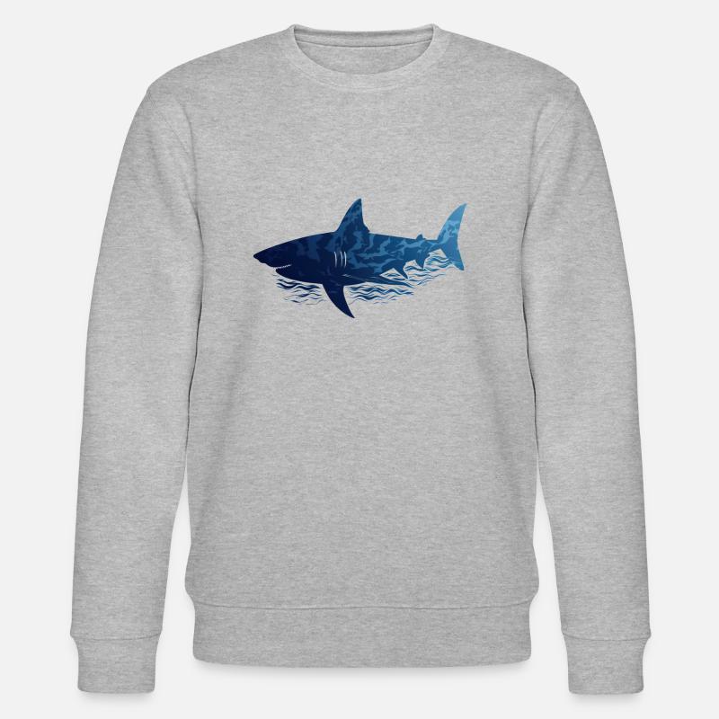 Requin Silhouette de requin - Sweat bio CHANGER Stanley/Stella Unisexe - gris chiné