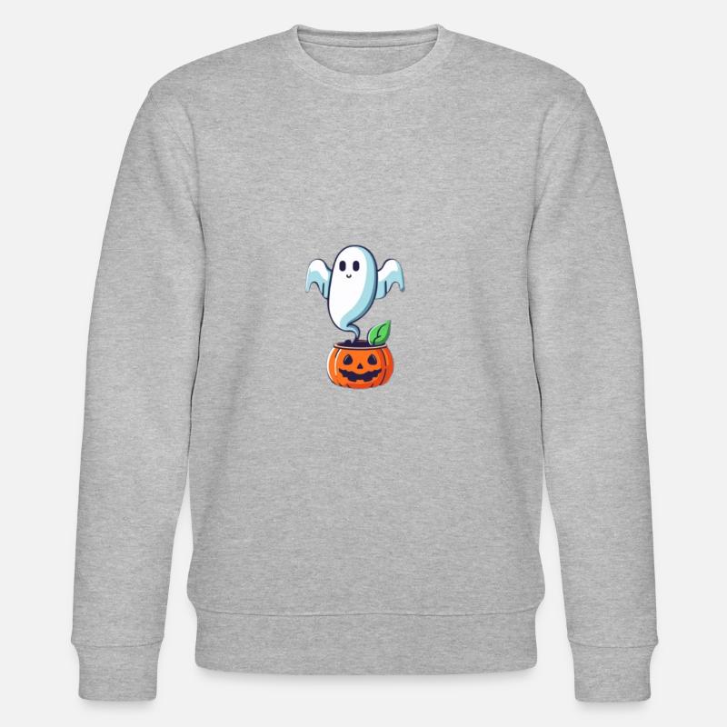 Halloween-Geist - Stanley/Stella Unisex Bio-Sweatshirt CHANGER  - Grau meliert