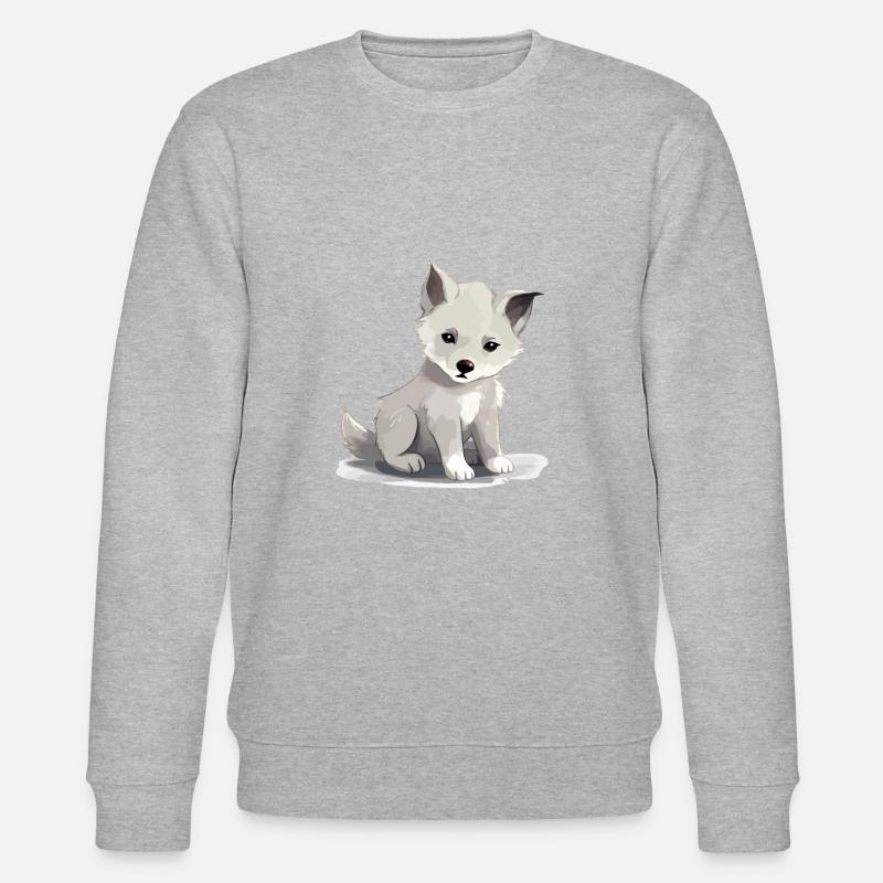 Aki le bébé loup - Sweat bio CHANGER Stanley/Stella Unisexe - gris chiné