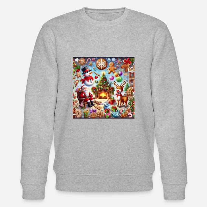 Weihnachtsmärchen-Collage - Stanley/Stella Unisex Bio-Sweatshirt CHANGER  - Grau meliert
