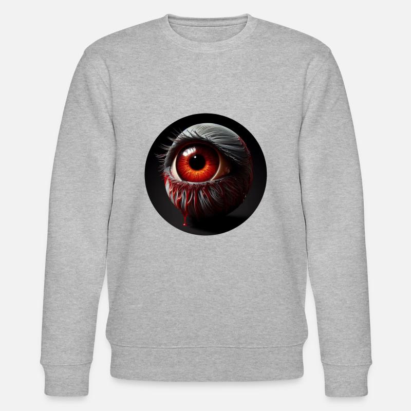 Auge Satanisch Dunkler Charakter Grausam - Stanley/Stella Unisex Bio-Sweatshirt CHANGER  - Grau meliert