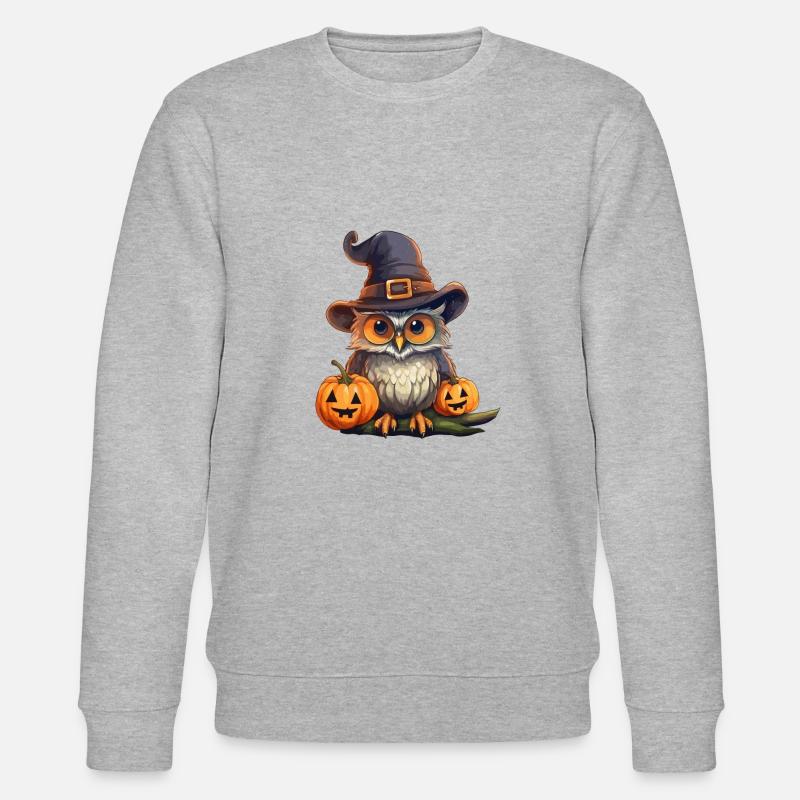 Eule Halloween Cartoon - Stanley/Stella Unisex Bio-Sweatshirt CHANGER  - Grau meliert