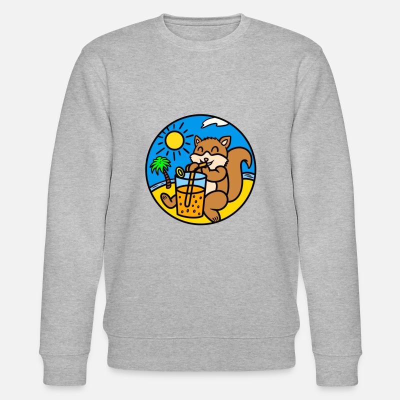 Eichhörnchen trinken Saft - Stanley/Stella Unisex Bio-Sweatshirt CHANGER  - Grau meliert