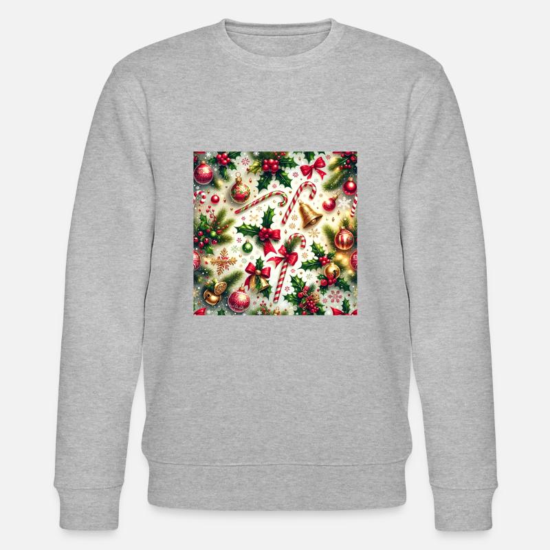 Christmas Patern - Stanley/Stella Unisex Bio-Sweatshirt CHANGER  - Grau meliert