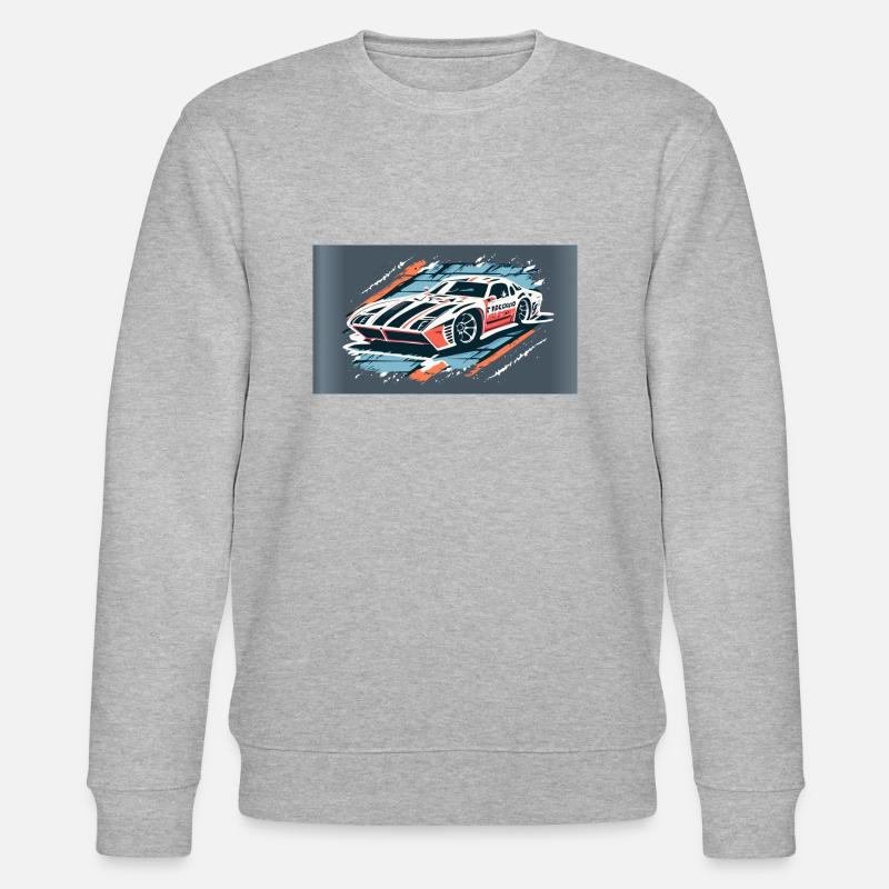 Racecar White-Red - Stanley/Stella Unisex Bio-Sweatshirt CHANGER  - Grau meliert