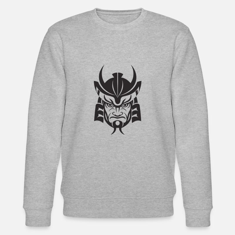 Samurai Helm Logo Katana Schwertkämpfer - Stanley/Stella Unisex Bio-Sweatshirt CHANGER - Grau meliert