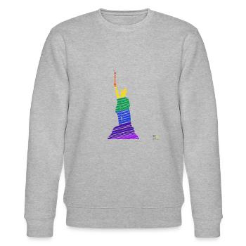 Hermann's Monument Rainbow - Stanley/Stella CHANGER Unisex Organic Sweatshirt - heather grey - Front - Nik (191cm) & Marisol (170cm)