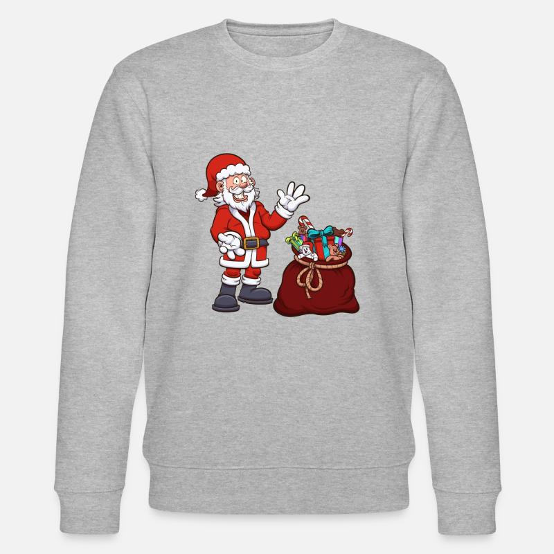 Weihnachtsmann mit Geschenktüte - Stanley/Stella Unisex Bio-Sweatshirt CHANGER  - Grau meliert