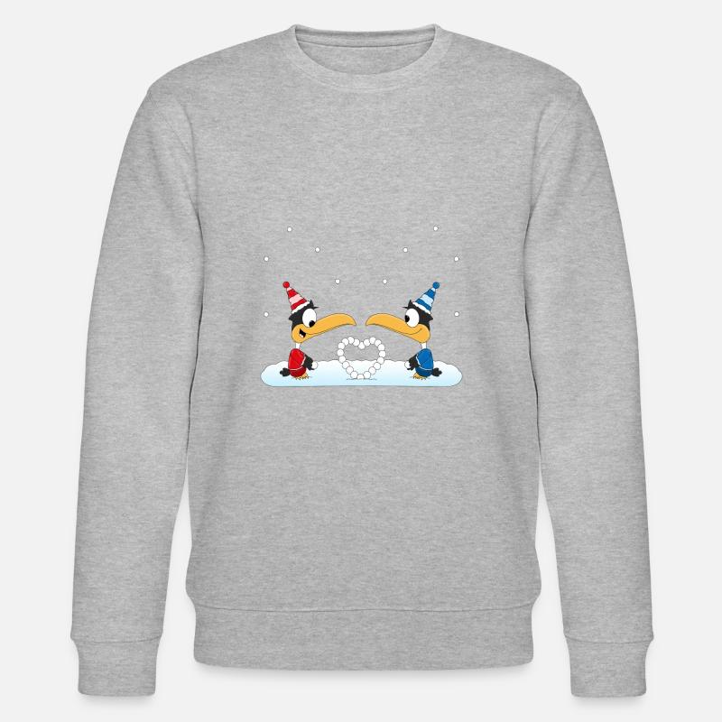 PINGUINE - SCHNEE - HERZ - LIEBE - Stanley/Stella Unisex Bio-Sweatshirt CHANGER - Grau meliert