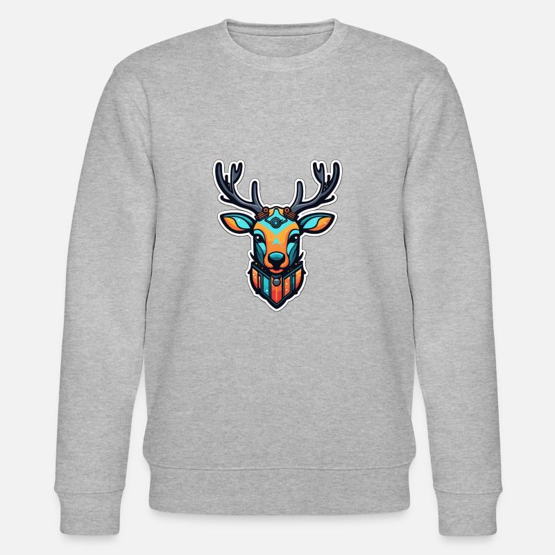 Illustration de Noël de renne - Sweat bio CHANGER Stanley/Stella Unisexe - gris chiné