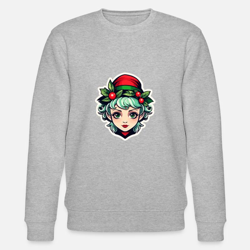 Illustration de Noël elfe - Sweat bio CHANGER Stanley/Stella Unisexe - gris chiné