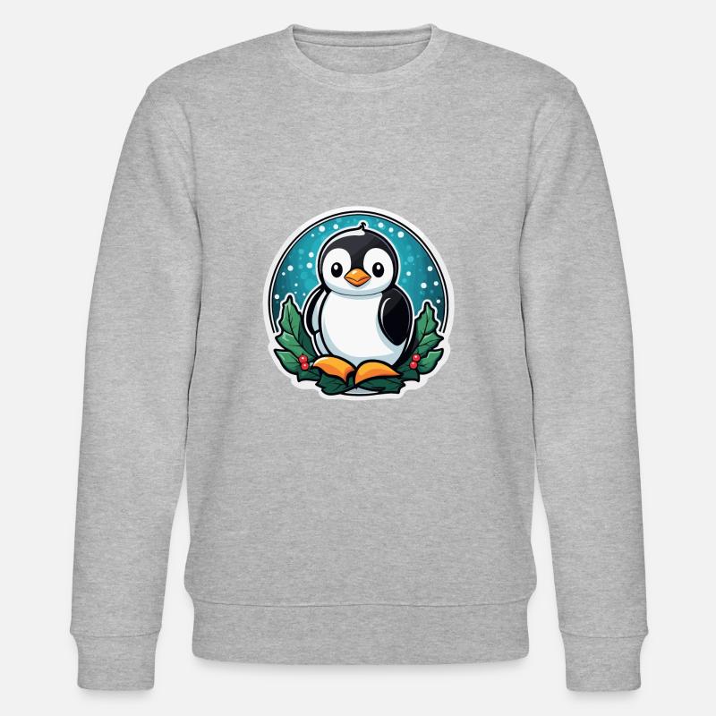 Illustration de Noël pingouin - Sweat bio CHANGER Stanley/Stella Unisexe - gris chiné
