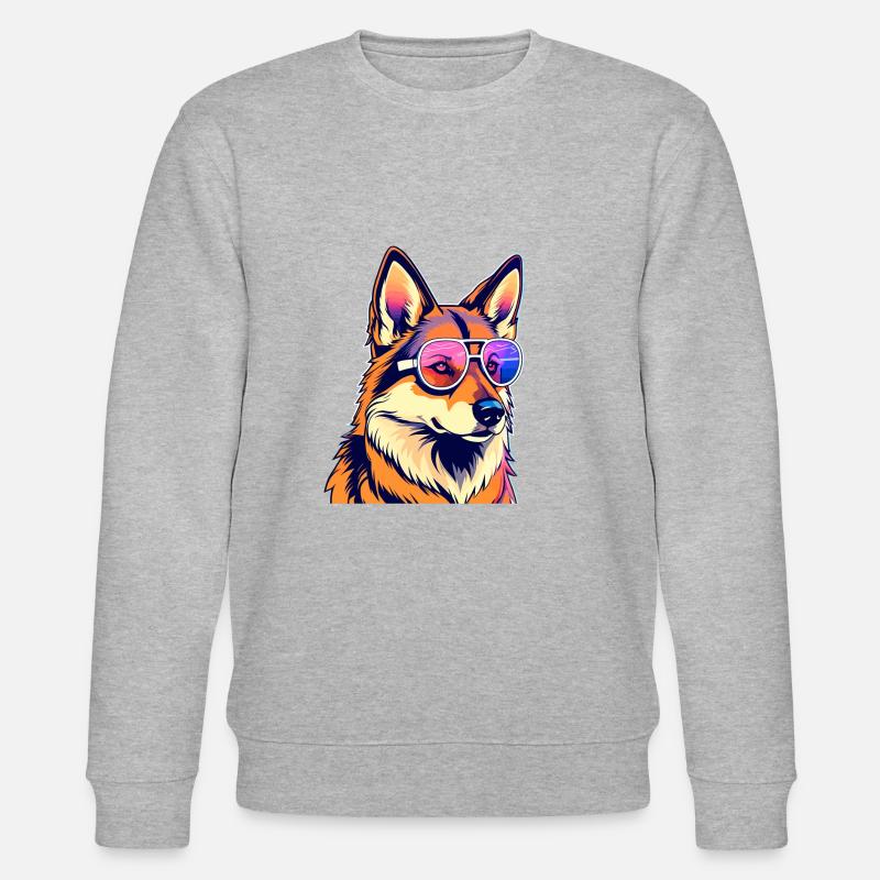 Deutscher Schäferhund Illustration - Stanley/Stella Unisex Bio-Sweatshirt CHANGER  - Grau meliert