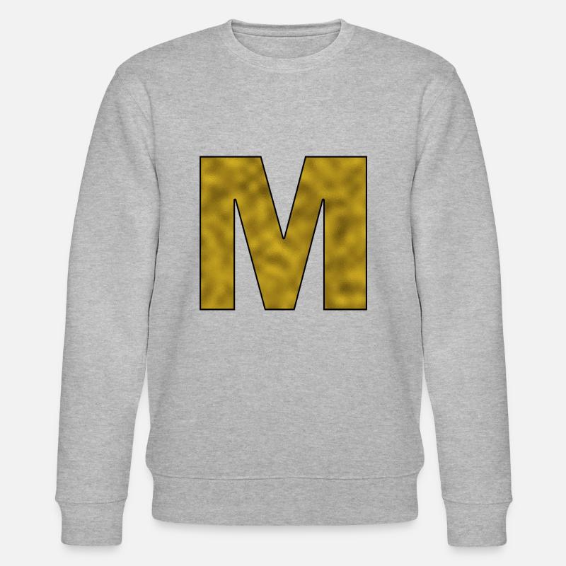 Buchstabe M Gold - Stanley/Stella Unisex Bio-Sweatshirt CHANGER  - Grau meliert