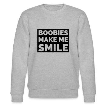 Tölpel bringen mich zum Lächeln - Stanley/Stella Unisex Bio-Sweatshirt CHANGER  - Grau meliert - Vorne - Nik (191cm) & Marisol (170cm)