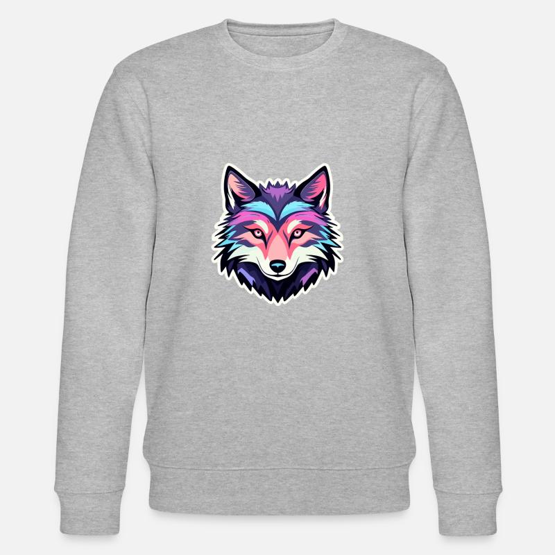 Wolf Zeichnung - Stanley/Stella Unisex Bio-Sweatshirt CHANGER  - Grau meliert