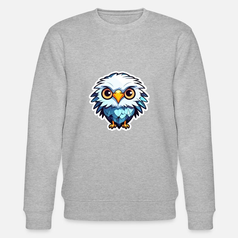Eagle Bird Drawing - Stanley/Stella CHANGER Unisex Organic Sweatshirt - heather grey
