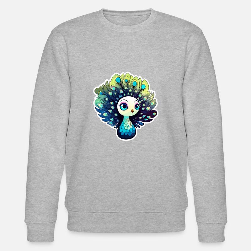 Pfau Vogel Zeichnung - Stanley/Stella Unisex Bio-Sweatshirt CHANGER  - Grau meliert