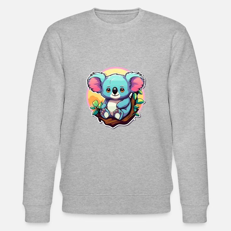 Koala Drawing - Stanley/Stella CHANGER Unisex Organic Sweatshirt - heather grey