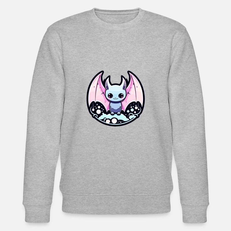Fledermaus Illustration - Stanley/Stella Unisex Bio-Sweatshirt CHANGER  - Grau meliert