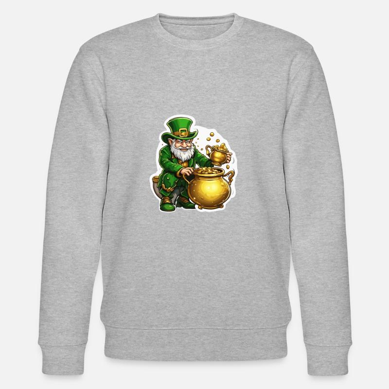 Leprechaun / Leprechaun / Vert / Gingembre / Irlande - Sweat bio CHANGER Stanley/Stella Unisexe - gris chiné