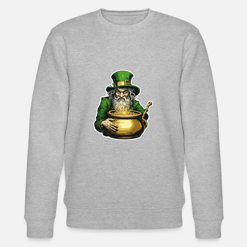 Leprechaun / Leprechaun / Vert / Gingembre / Irlande - Sweat bio CHANGER Stanley/Stella Unisexe - gris chiné