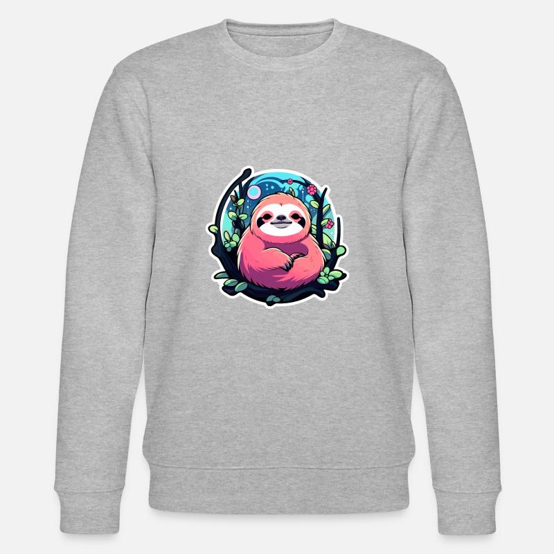 Sloth Drawing - Stanley/Stella CHANGER Unisex Organic Sweatshirt - heather grey