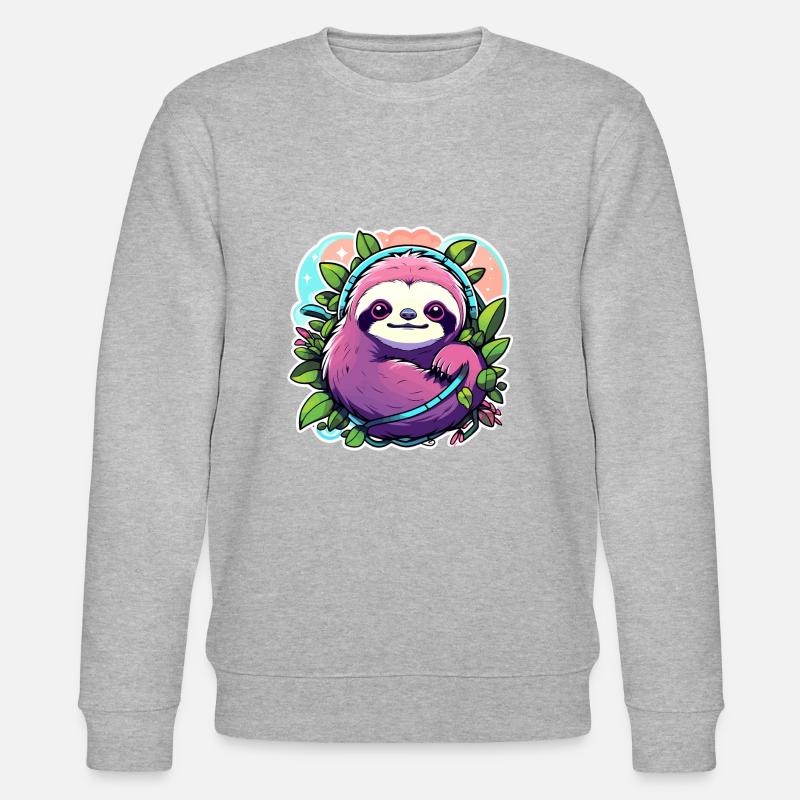Sloth Drawing - Stanley/Stella CHANGER Unisex Organic Sweatshirt - heather grey