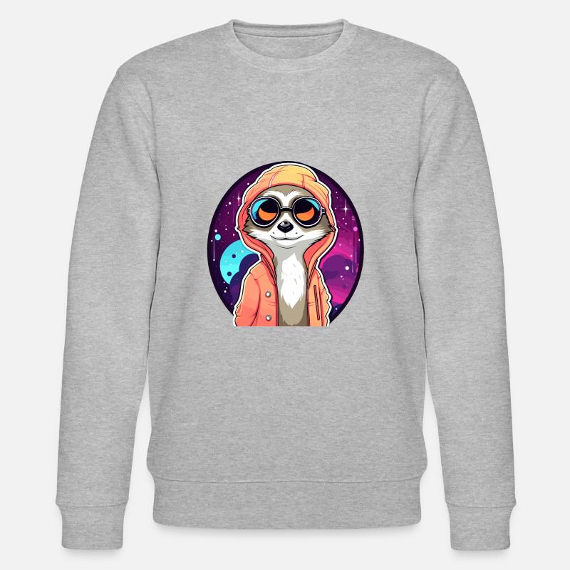 Erdmännchen Zeichnung - Stanley/Stella Unisex Bio-Sweatshirt CHANGER  - Grau meliert