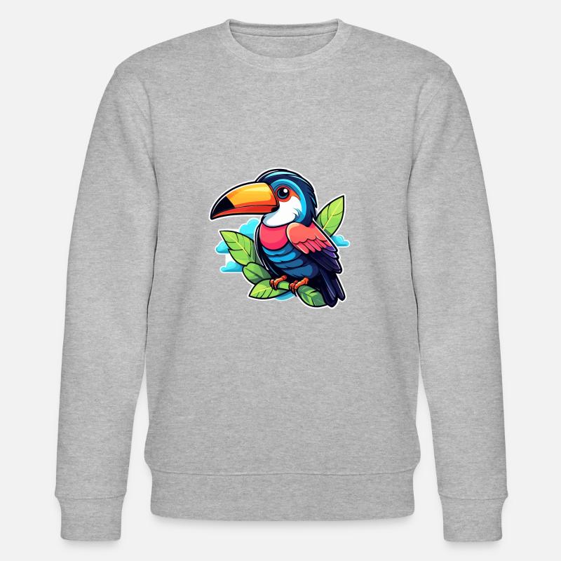 Tukan Vogel Illustration - Stanley/Stella Unisex Bio-Sweatshirt CHANGER  - Grau meliert