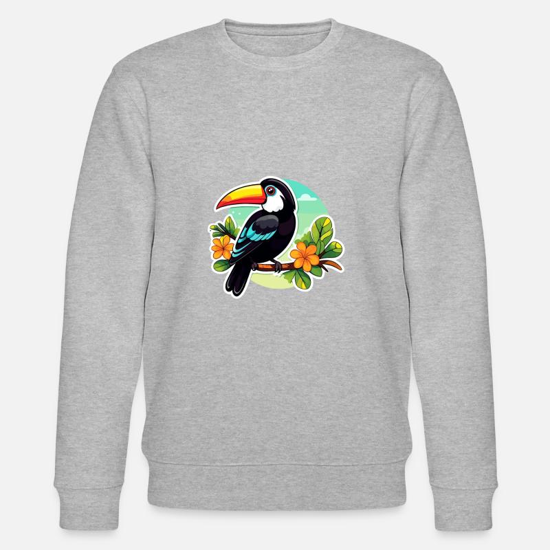 Tukan Vogel Illustration - Stanley/Stella Unisex Bio-Sweatshirt CHANGER  - Grau meliert